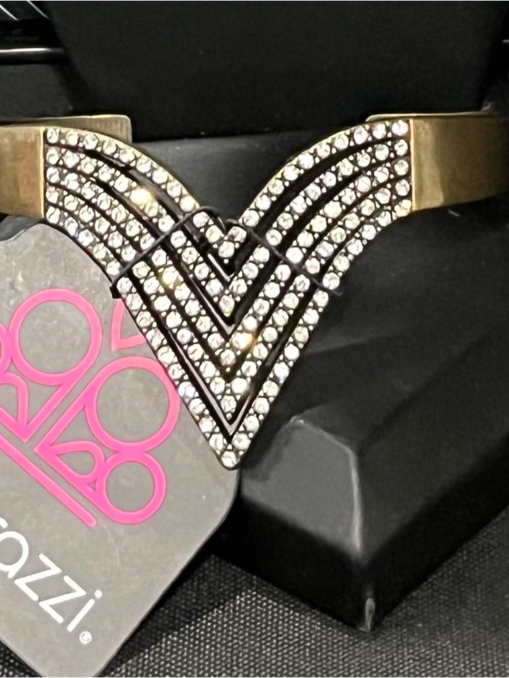 Paparazzi Vince Camuto Gold-Tone Crystal Chevron Cuff Bracelet - Gold/Brass